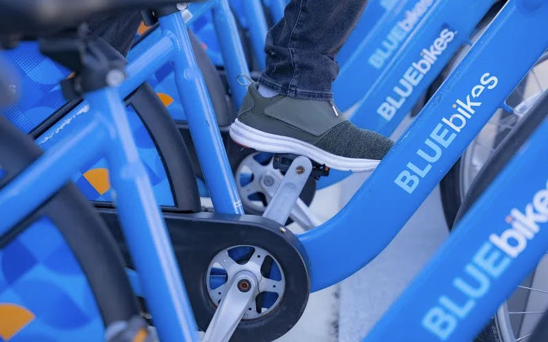 multiple bikes with blue bikes logo